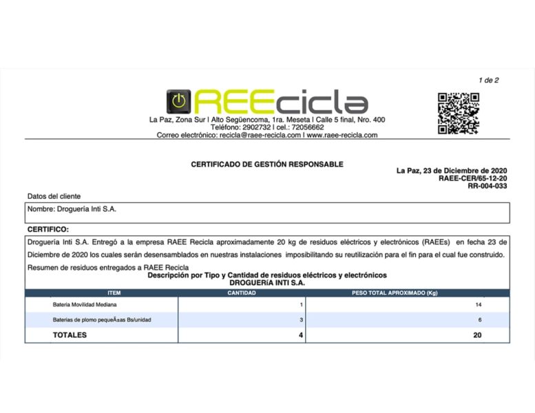 Empresa autorizada (legal y ambientalmente) para el reciclado de Residuos de Aparatos Electrónicos y Eléctricos.